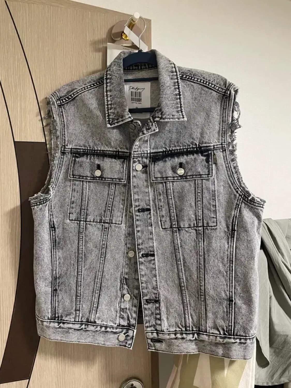 PLG 프라임 데님 베스트(M) 회색 베스트 회색 조끼 상품이미지4