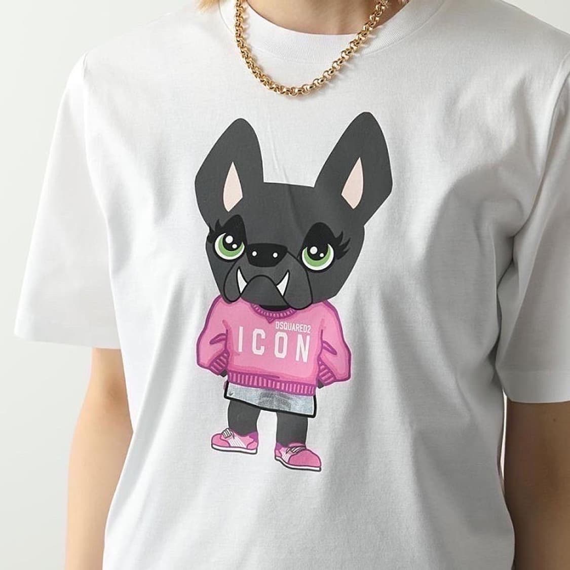 (정품/새상품) 디스퀘어드2 화이트 ICON 로고 프린트 반팔 티셔츠 상품이미지4