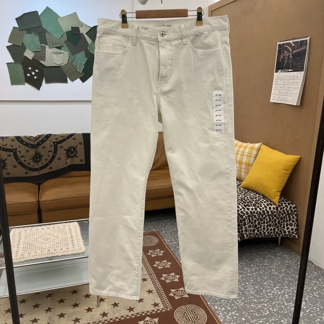 JW 앤더슨X유니클로 모던 캐주얼 크림 코튼팬츠 30인치 C10043 상품이미지3