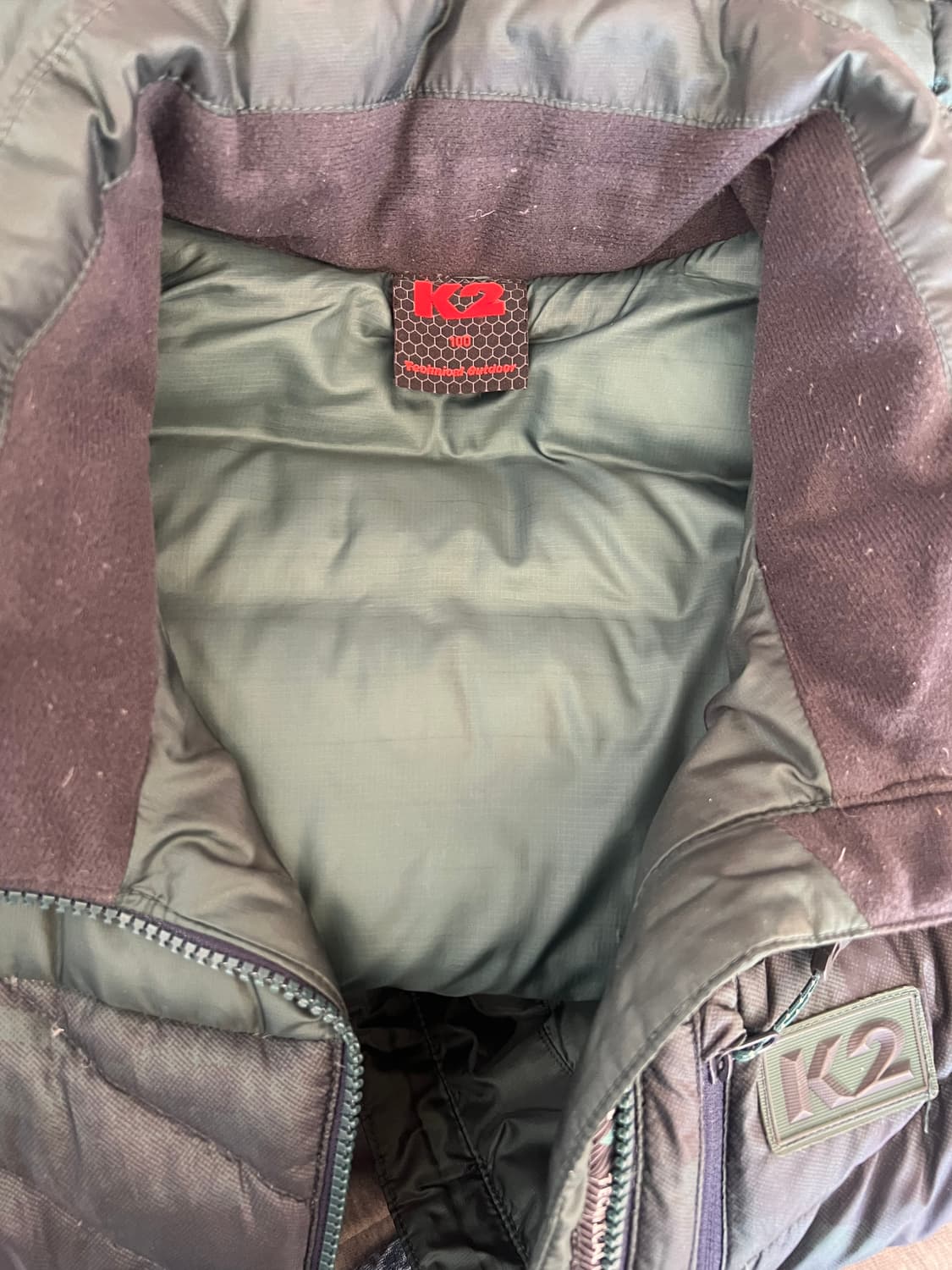 케이투 K2 남성 카키그린 구스다운패딩 경량패딩점퍼 상품이미지5