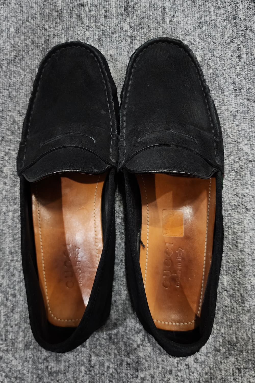 구찌 웹 스트라이프 스웨이드 드라이빙 슈즈 로퍼 UK 7 상품이미지5