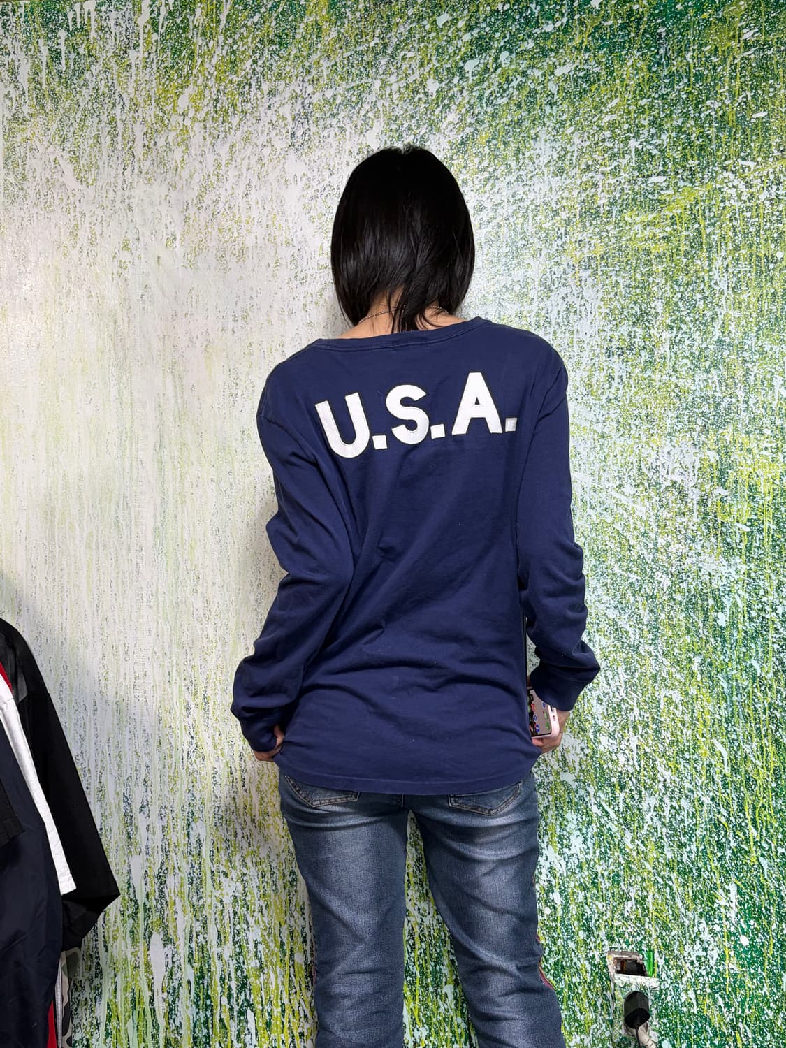 폴로 빅포니 치프키프 USA 성조기 롱슬리브 네이비 여성 XL 상품이미지4