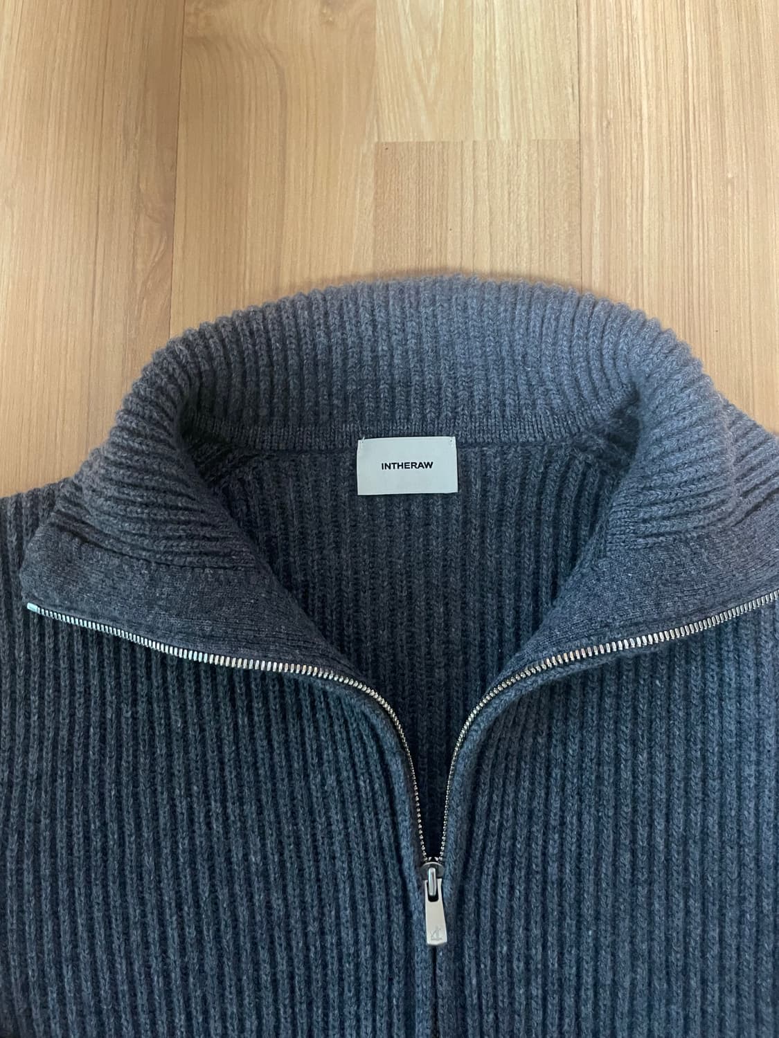 INTHEROW roy full zip up knit parka grey 상품이미지3