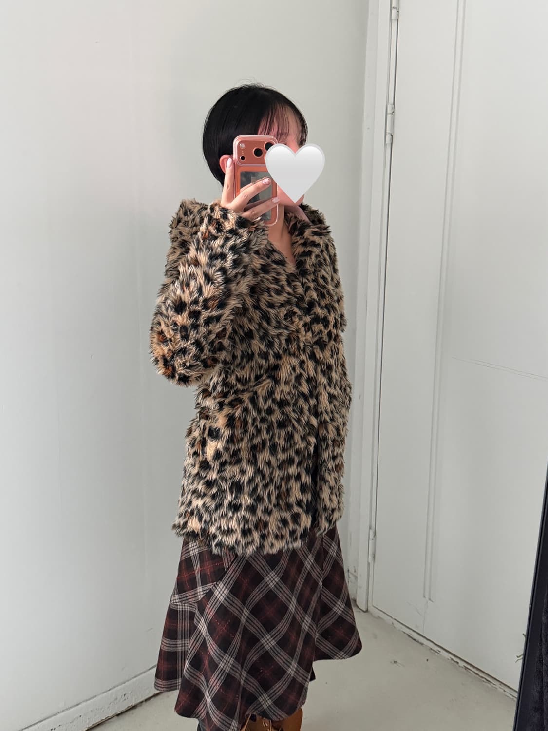 일본빈티지 레오파드 퍼 후드자켓 상품이미지3