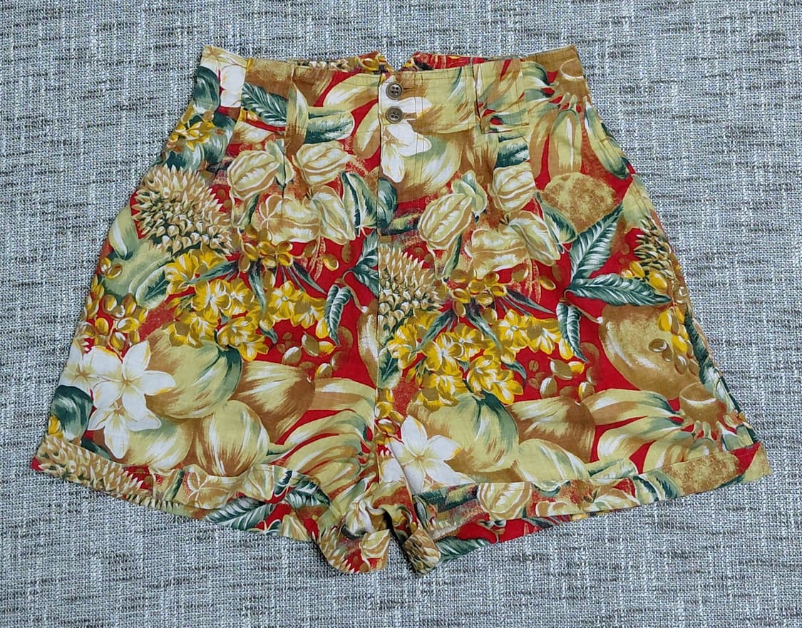 [린넨 100%/S] DGRRCE 보타니컬 트로피컬 하이웨이스트 쇼츠 상품이미지2