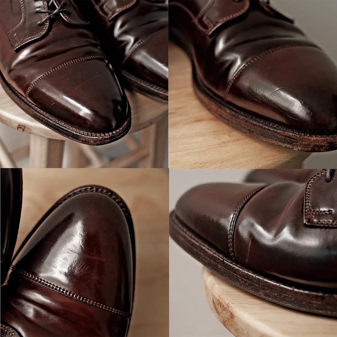 알든 2160 10D 코도반 스트레이트팁 더비 버건디 상품이미지2