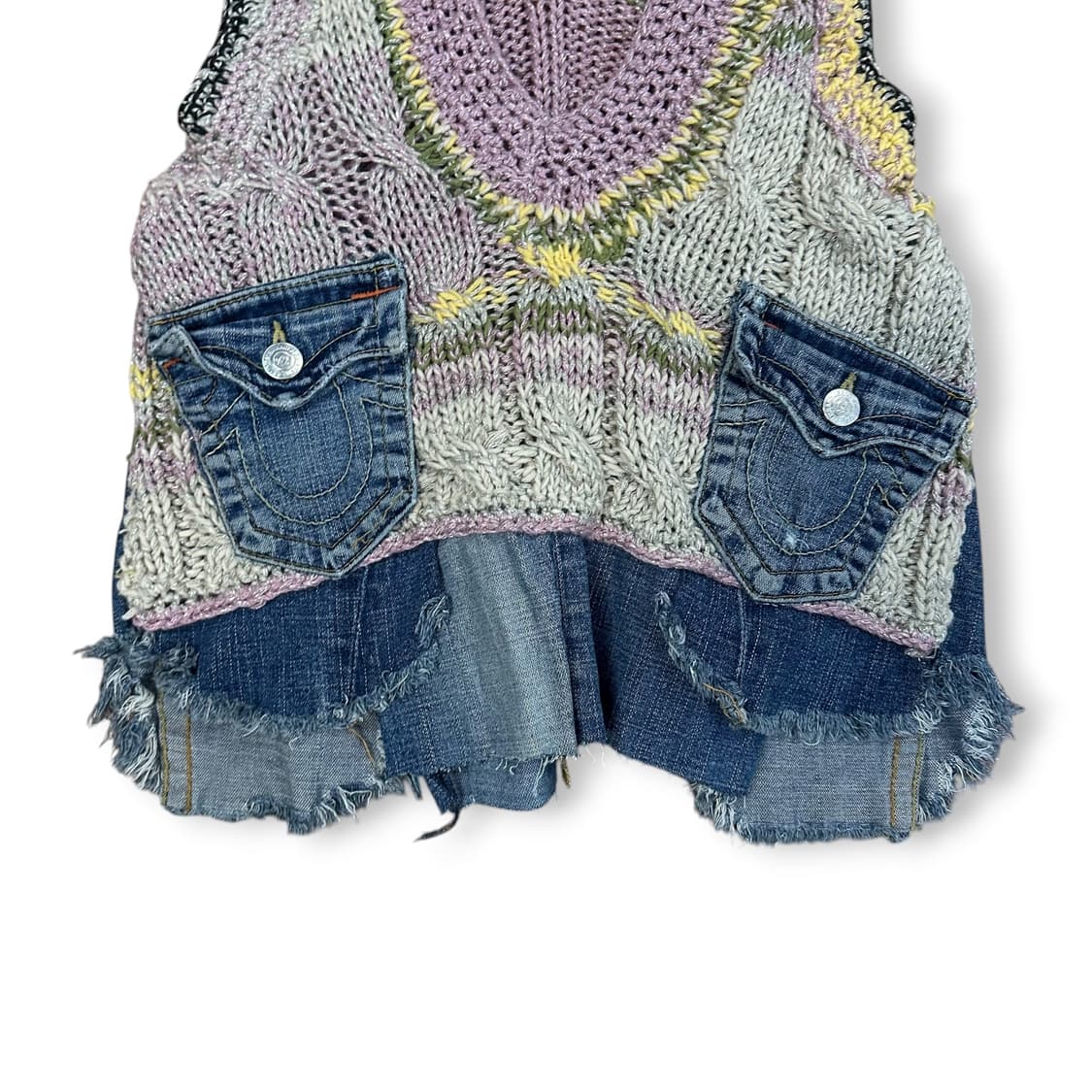 트루릴리전 데님 니트 조끼 상품이미지2