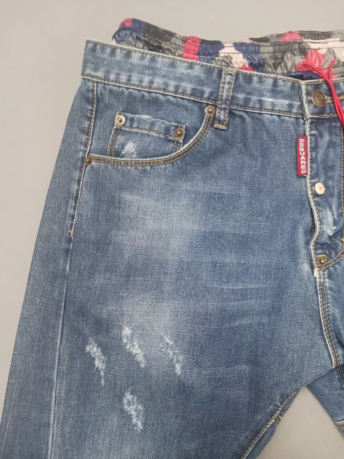 [33] 디스퀘어드2 수영복 레이어드 트위스트진 청바지 상품이미지2