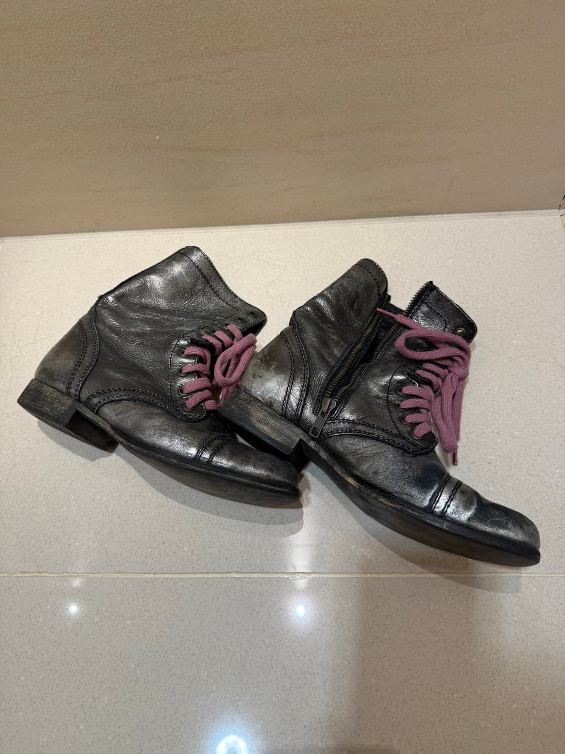 스티븐매든 실버 워커 부츠 240 앵클부츠 구두 디젤 슈슈통 랄프로렌 상품이미지5