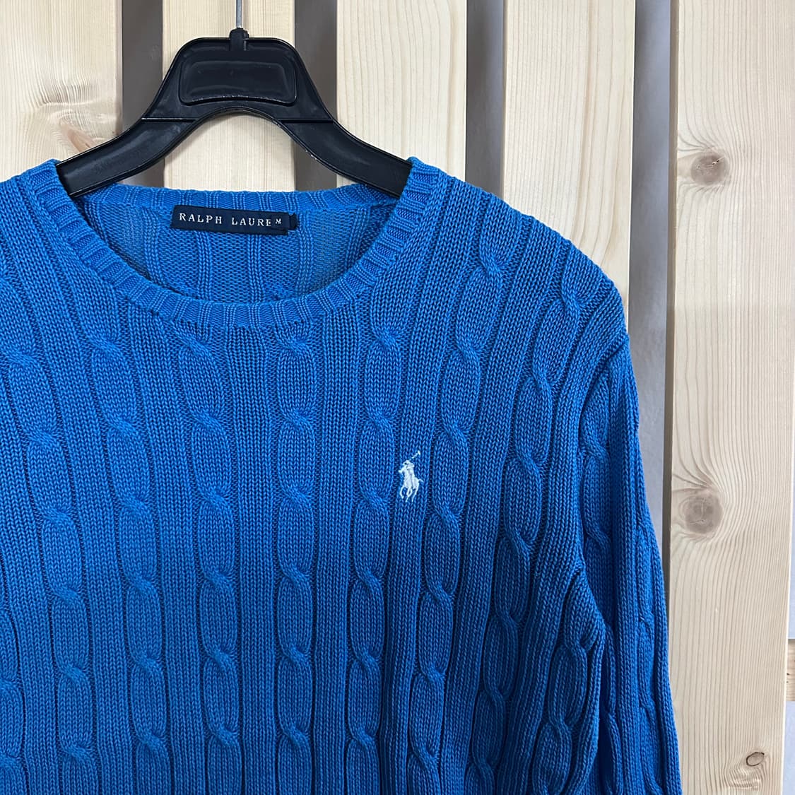(S) 폴로 블루 케이블 니트 스웨터 상품이미지5