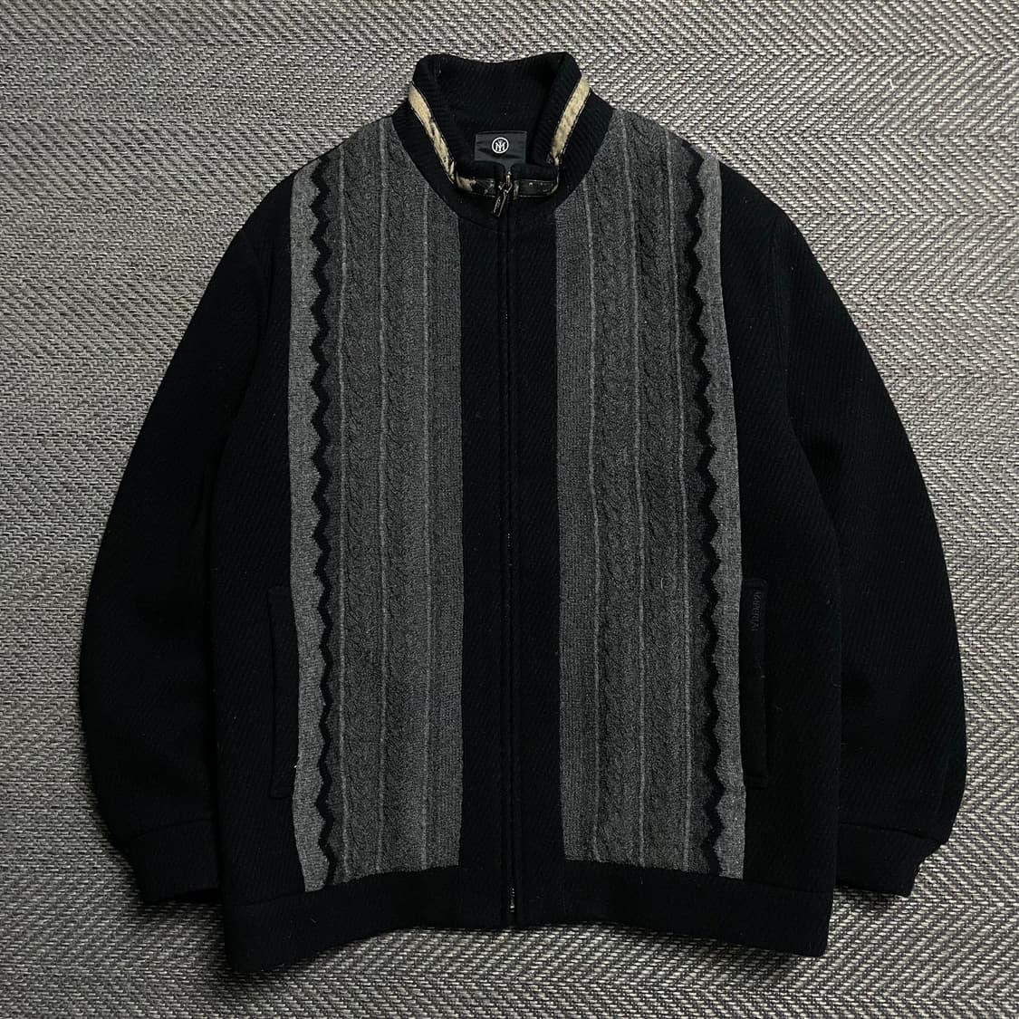 90s 임페리얼 아카이브 니트 믹스 패턴 집업 자켓y 5299 상품이미지2