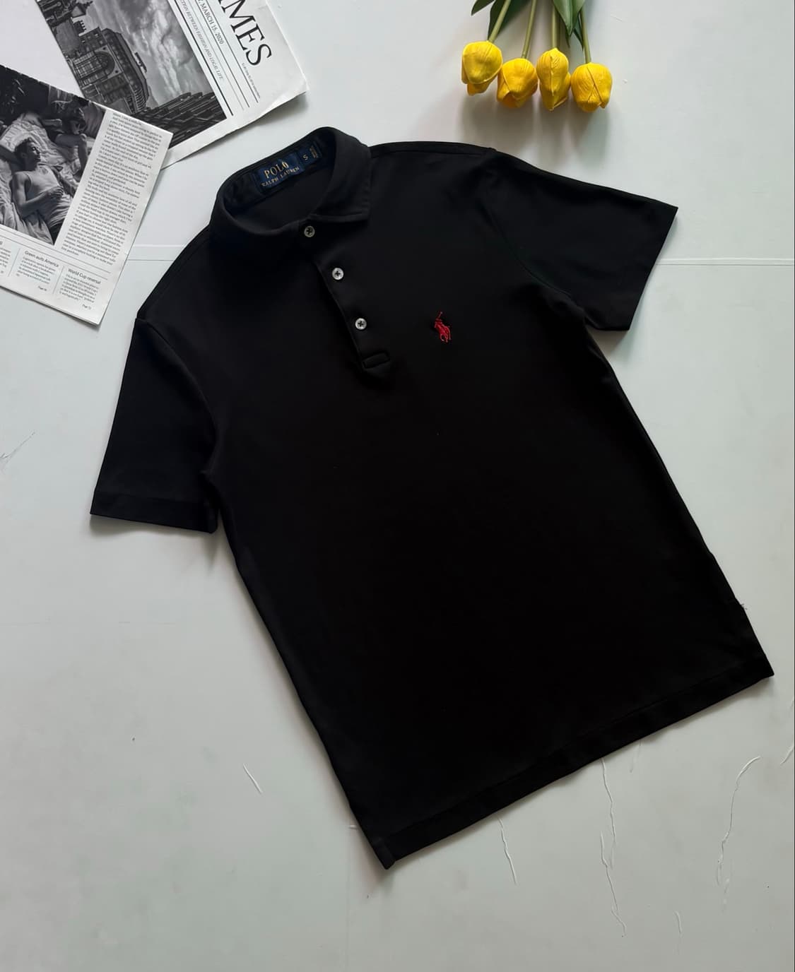 Polo 폴로랄프로렌 피마코튼 블랙 카라티  상품이미지1
