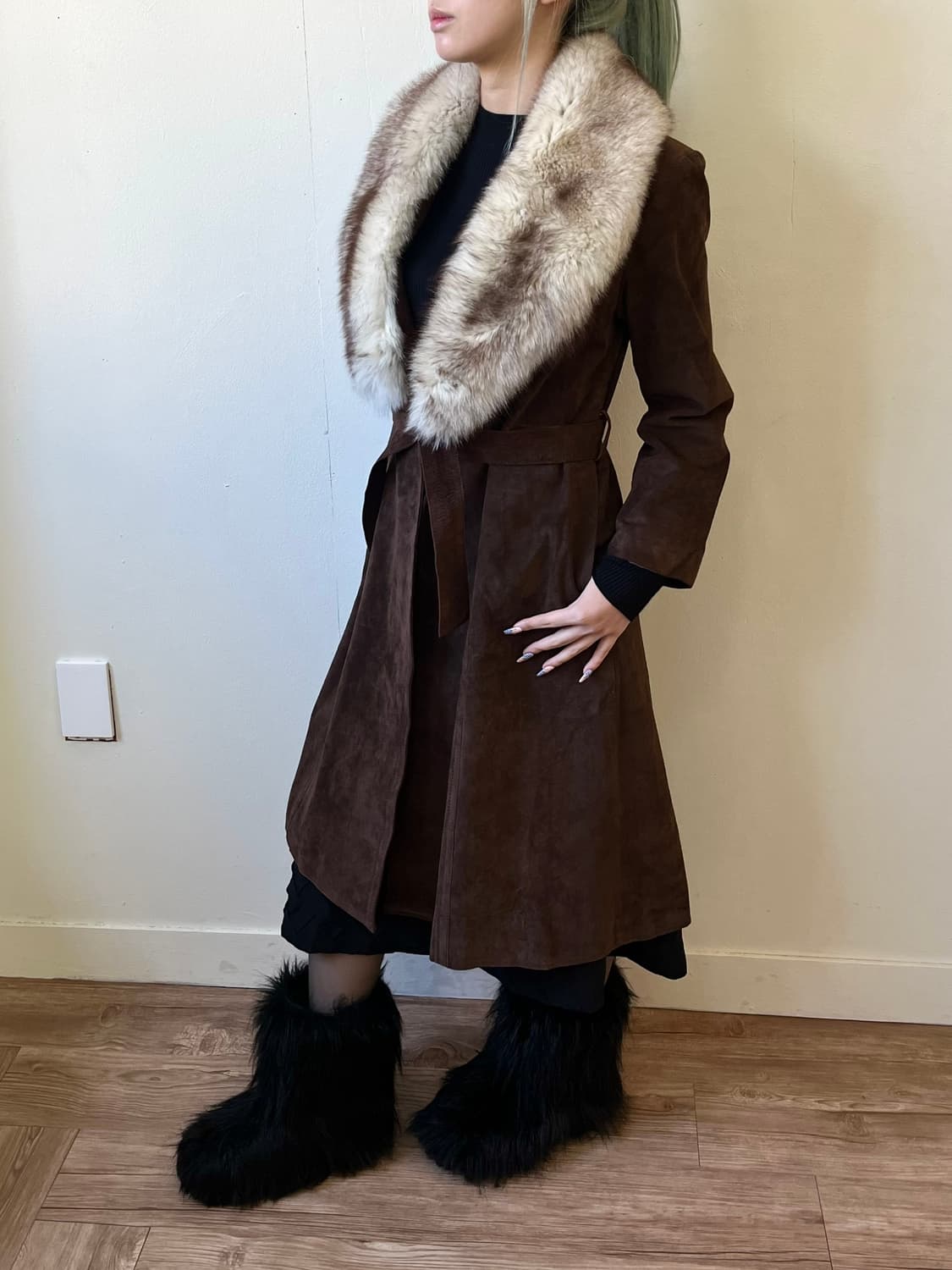 JHA-JHA 피그스킨 폭스 퍼 코트 상품이미지5