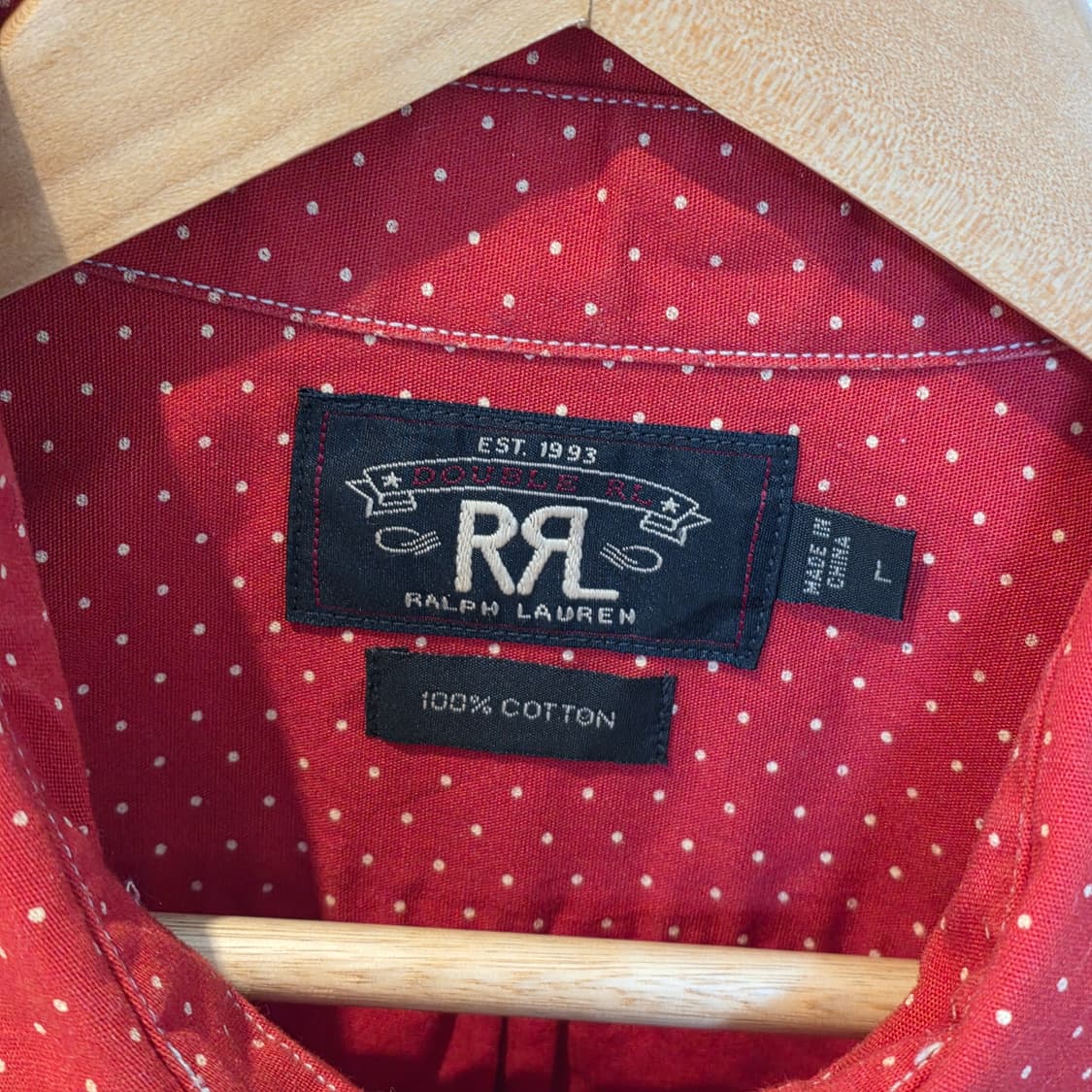 RRL 랄프로렌 레드 도트 셔츠 L 상품이미지2