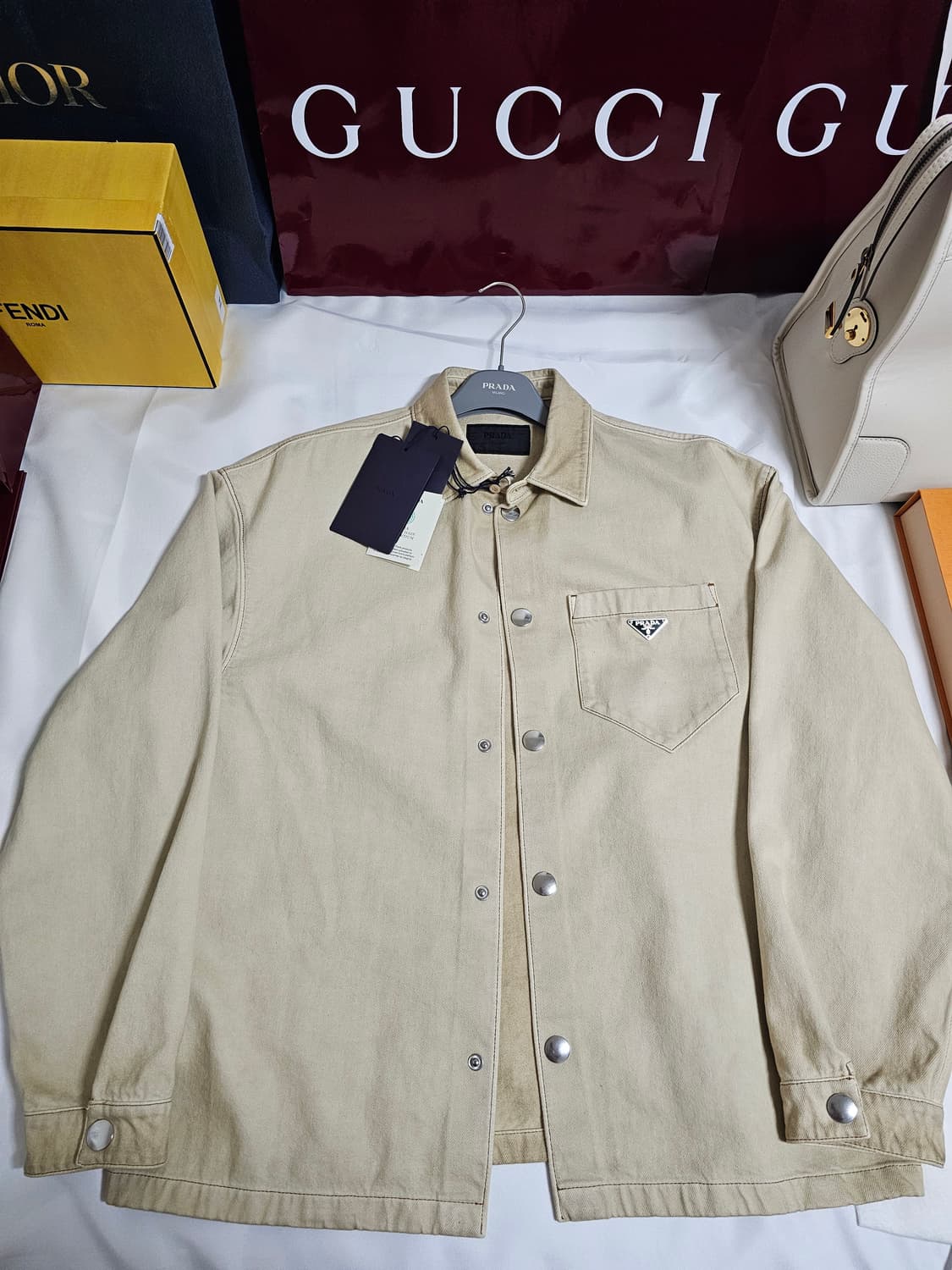 (새상품)프라다 데님 위싱 셔츠자켓 상품이미지1