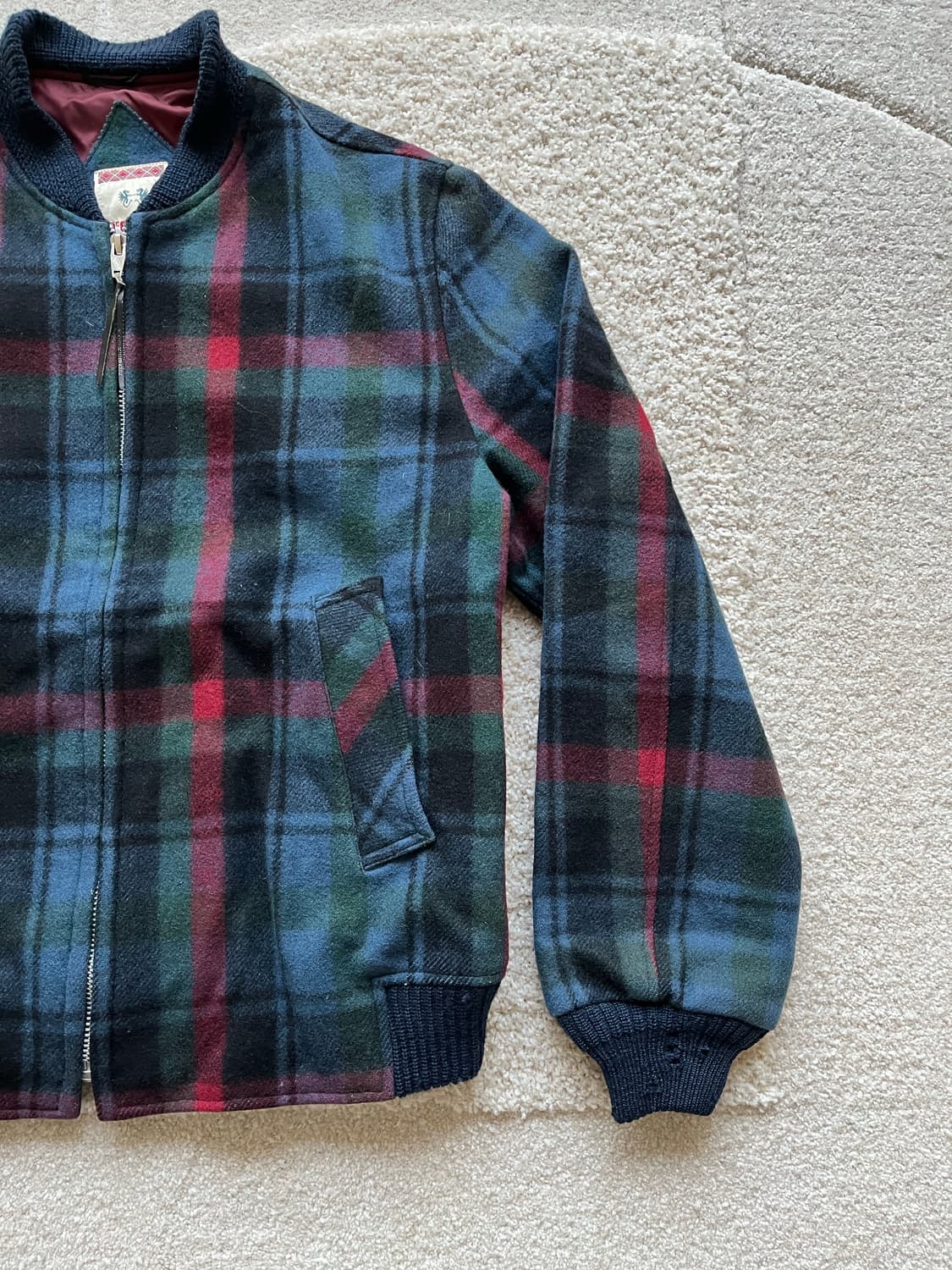 90s 맥그리거 타탄 체크 울 봄버 자켓 (95-100) 상품이미지5