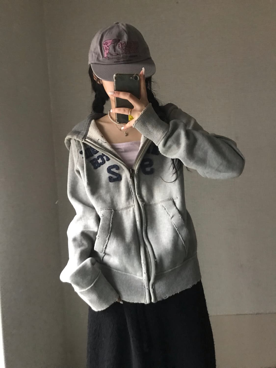 아베크롬비 그레이 네이비 후드집업 상품이미지2