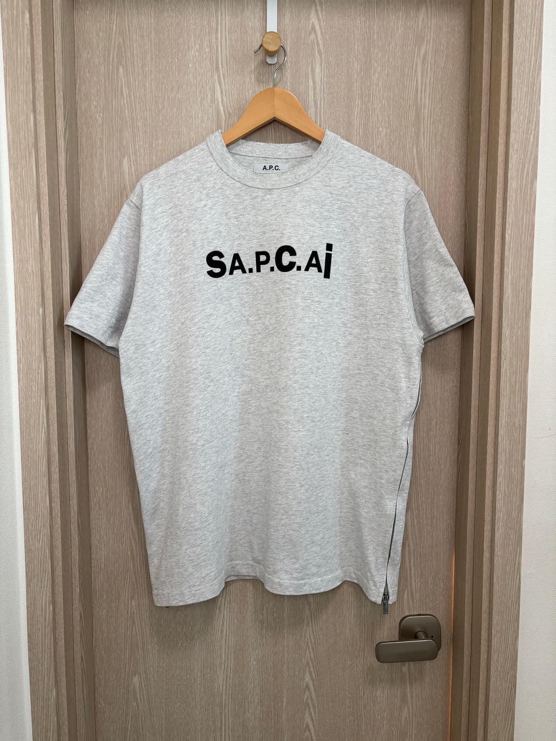 APC Sacai 콜라보 사이드집업 반팔티M/멜란지 상품이미지1