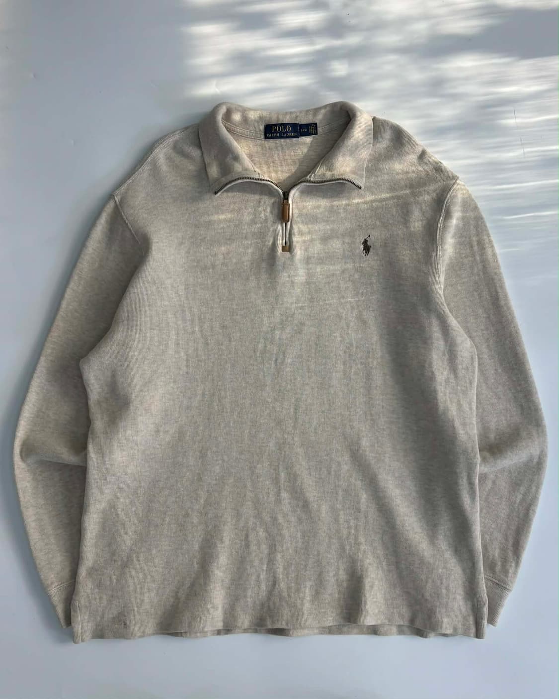 [L] 폴로 랄프로렌 연베이지 하프 집업 코튼니트 상품이미지1