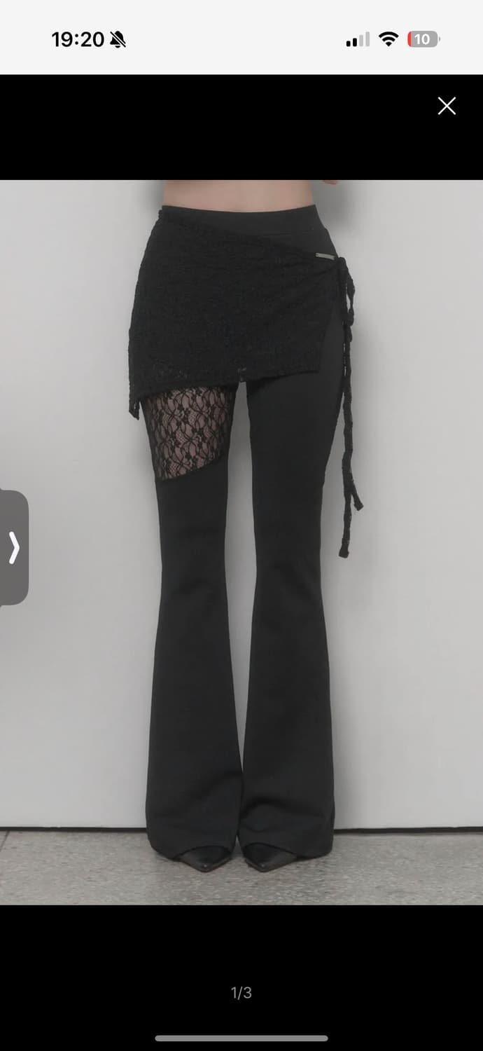 에트오소메 시스루 레이스랩 부츠컷 팬츠 상품이미지1