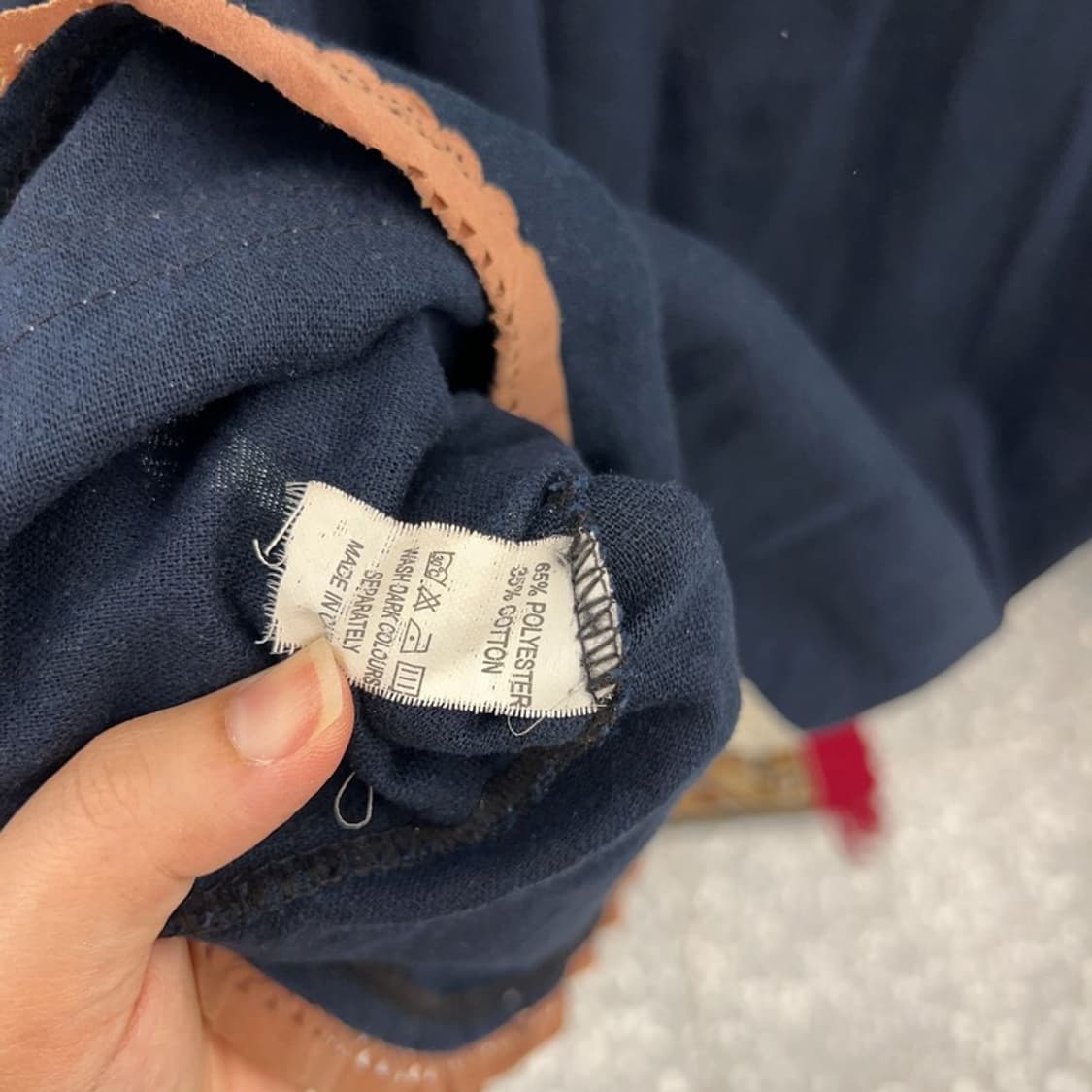 빈티지 네이비 모리걸 긴팔 레이스 블라우스 90 C04402  상품이미지4