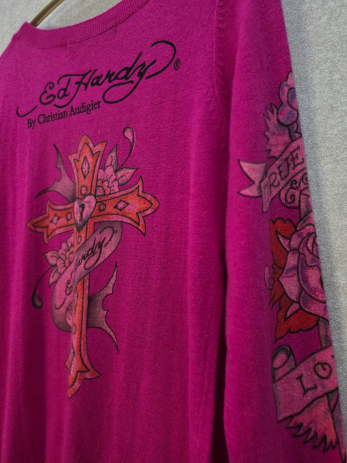 에드하디 크로스 프린팅 니트 ED HARDY 상품이미지7