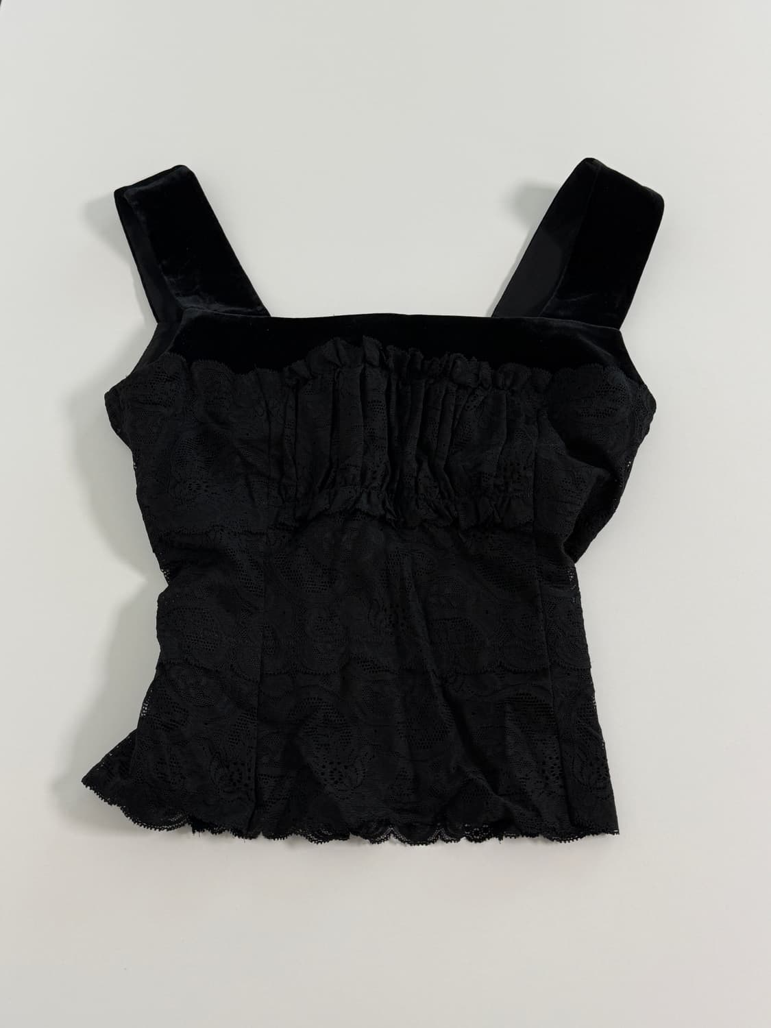 빈티지 블랙 슬리브리스 레이스 나시 페어리 아카이브 상품이미지1