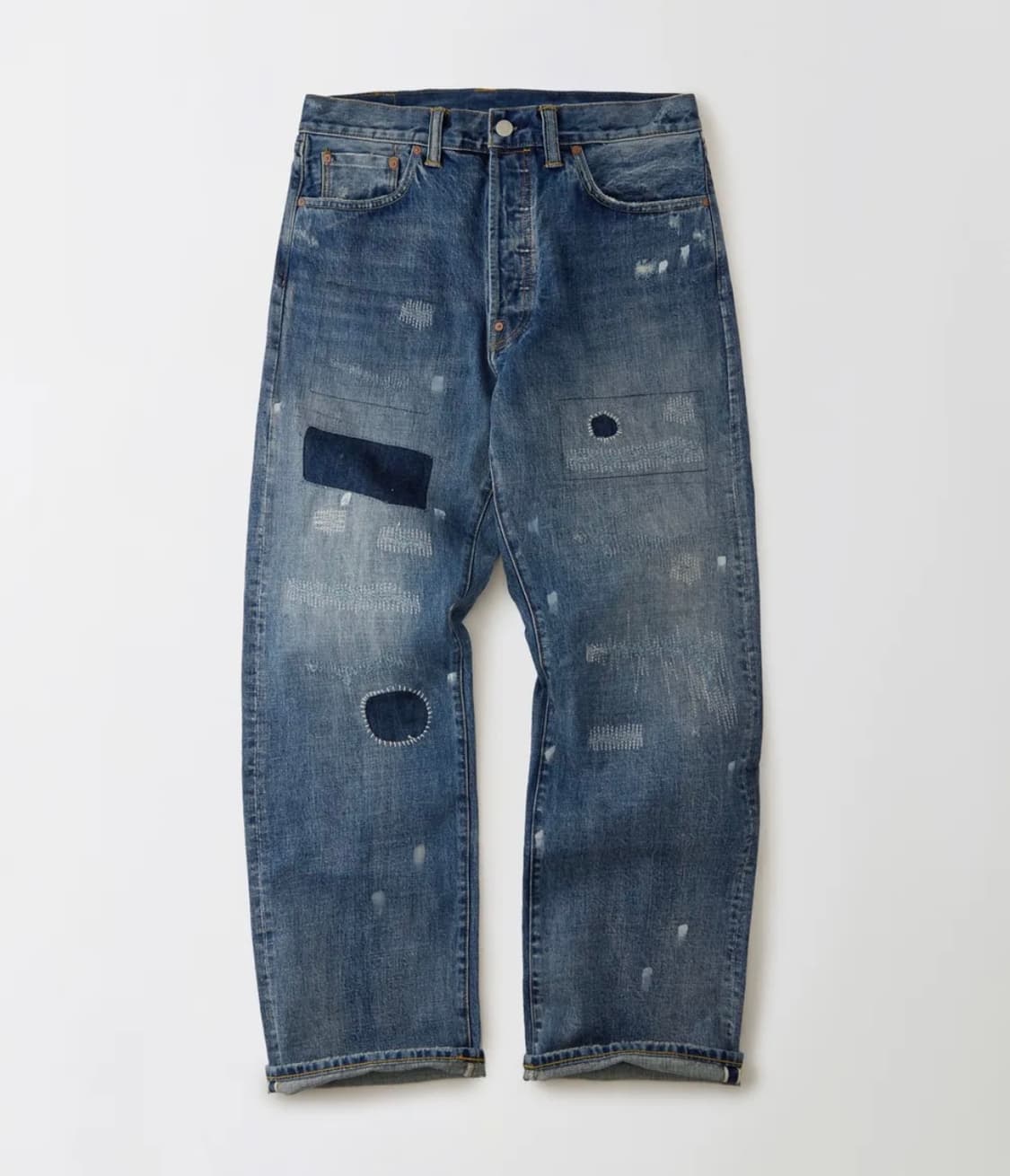 [L] 아웃스탠딩 리페어 셀비지 데님 팬츠 상품이미지1