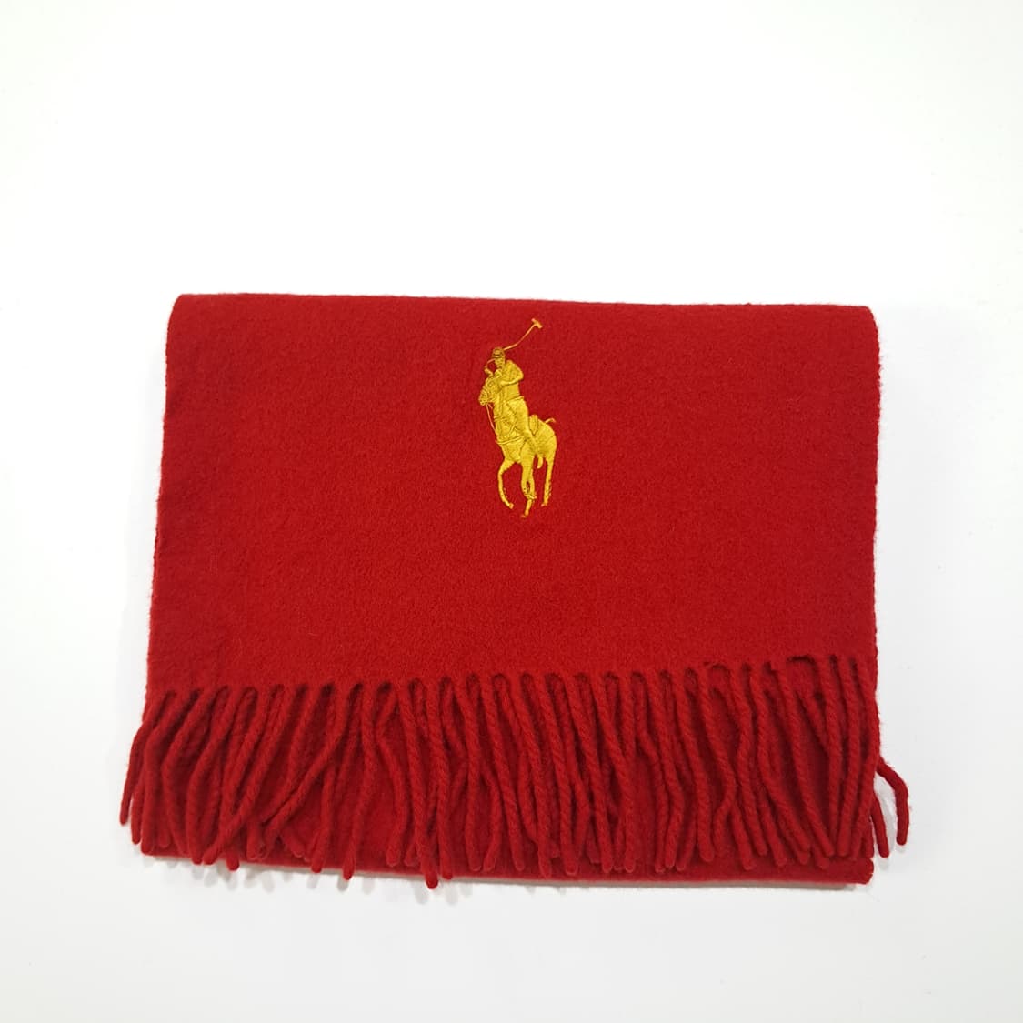MX405 폴로 이태리판 램스울 골드포니 레드 머플러 목도리 상품이미지7