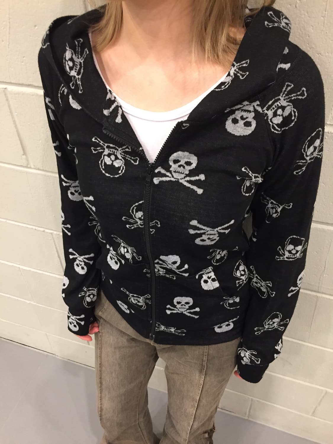 CRAZY ANGEL 스컬 패턴 후드집업 상품이미지2