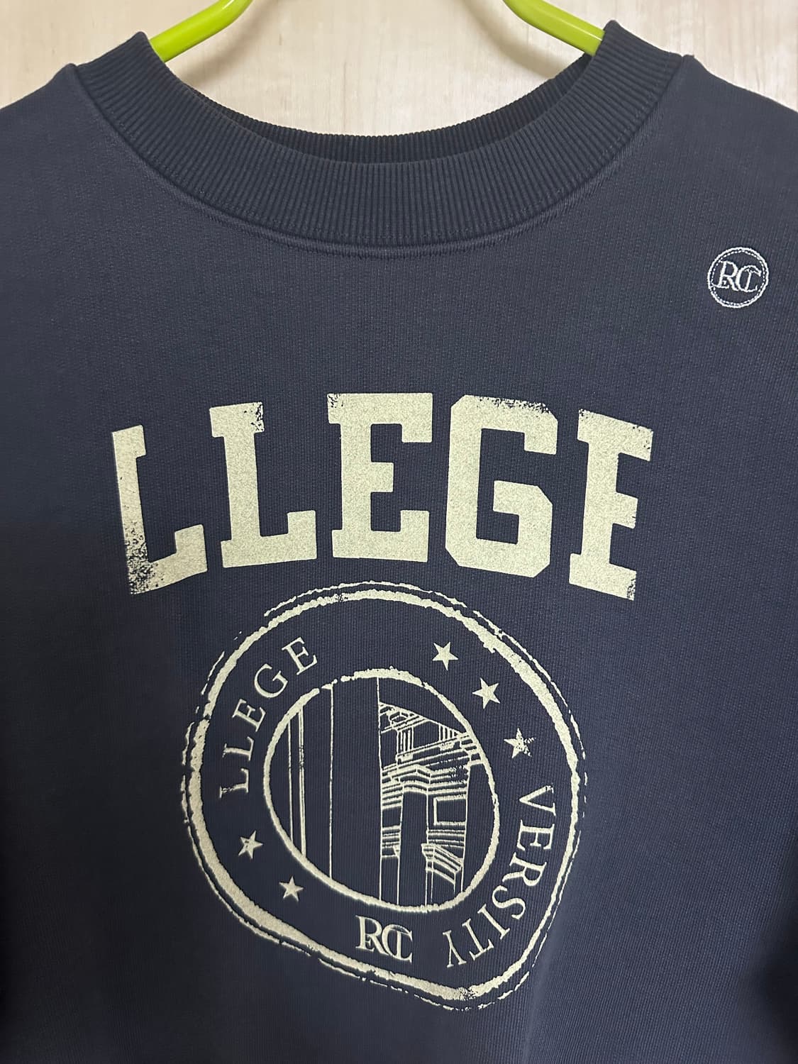 렉토 LLEGE 로고 스웻셔츠 크롭 차콜 상품이미지5