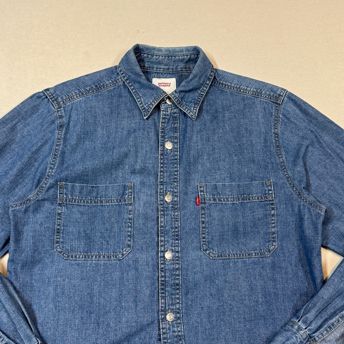 S) 리바이스 투포켓 워크 데님 셔츠 자켓 T버튼 타입 L61 상품이미지3