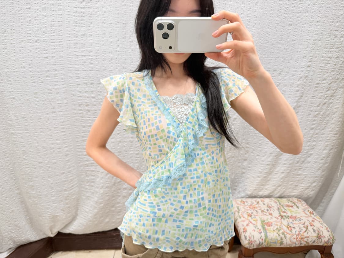 mint petal lace blouse 상품이미지6