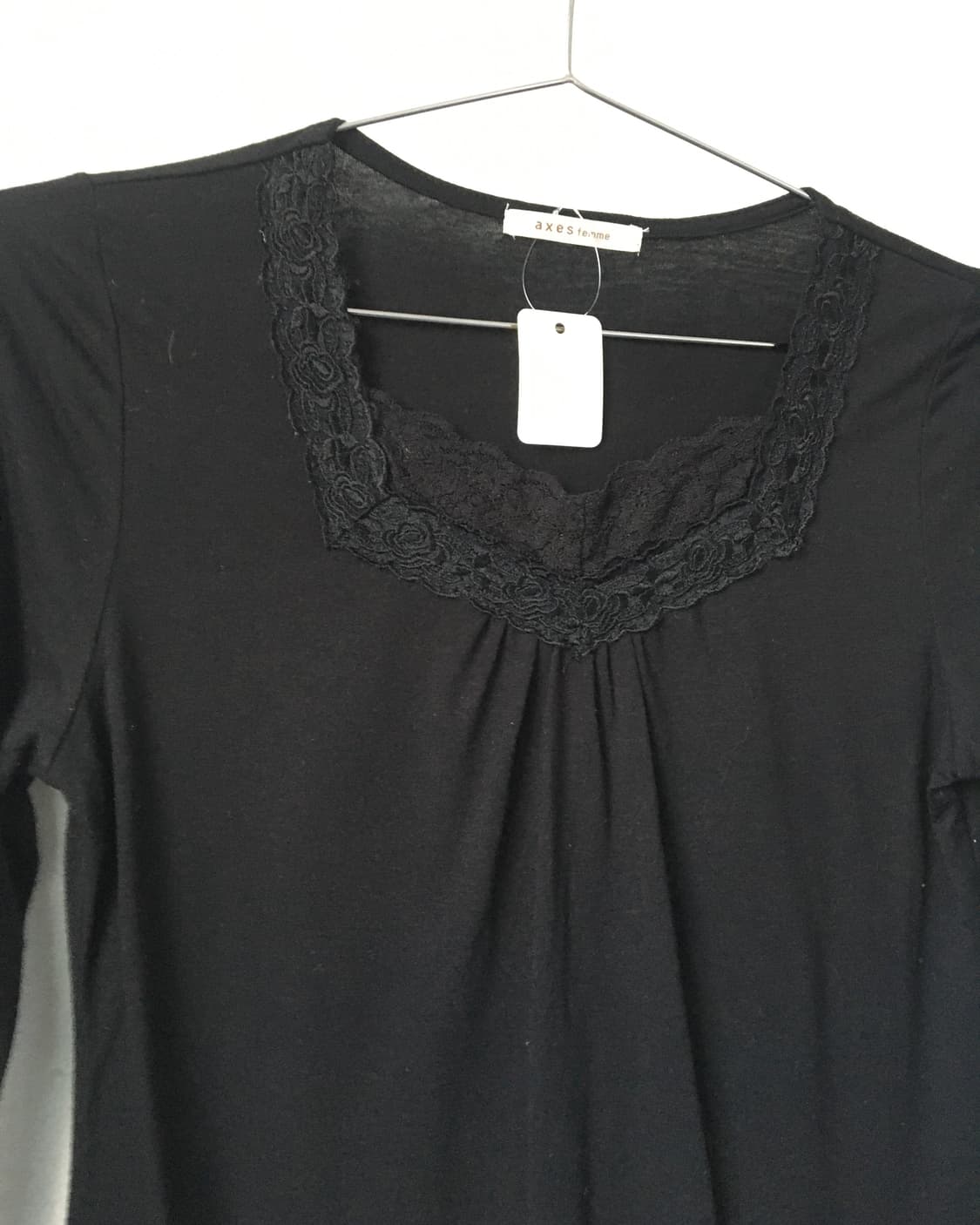 Axes femme lace trimming sleeve 상품이미지4