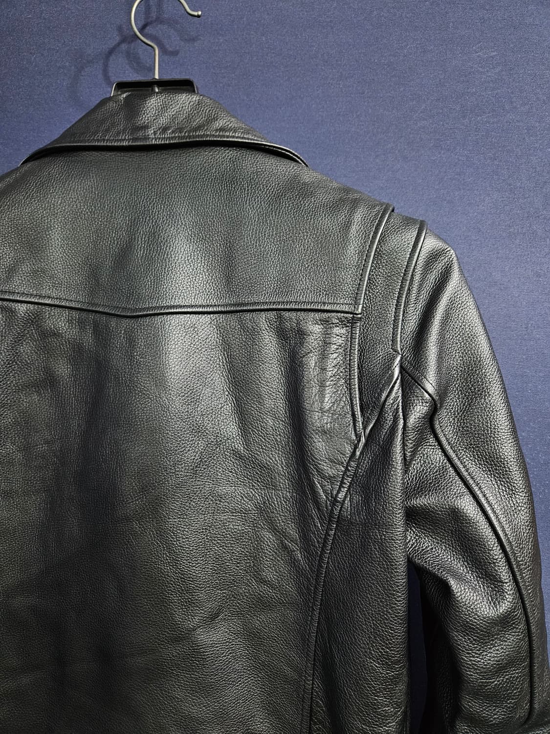 비바스튜디오 블랙 남성 슬림핏 95 가죽 라이더자켓  상품이미지9