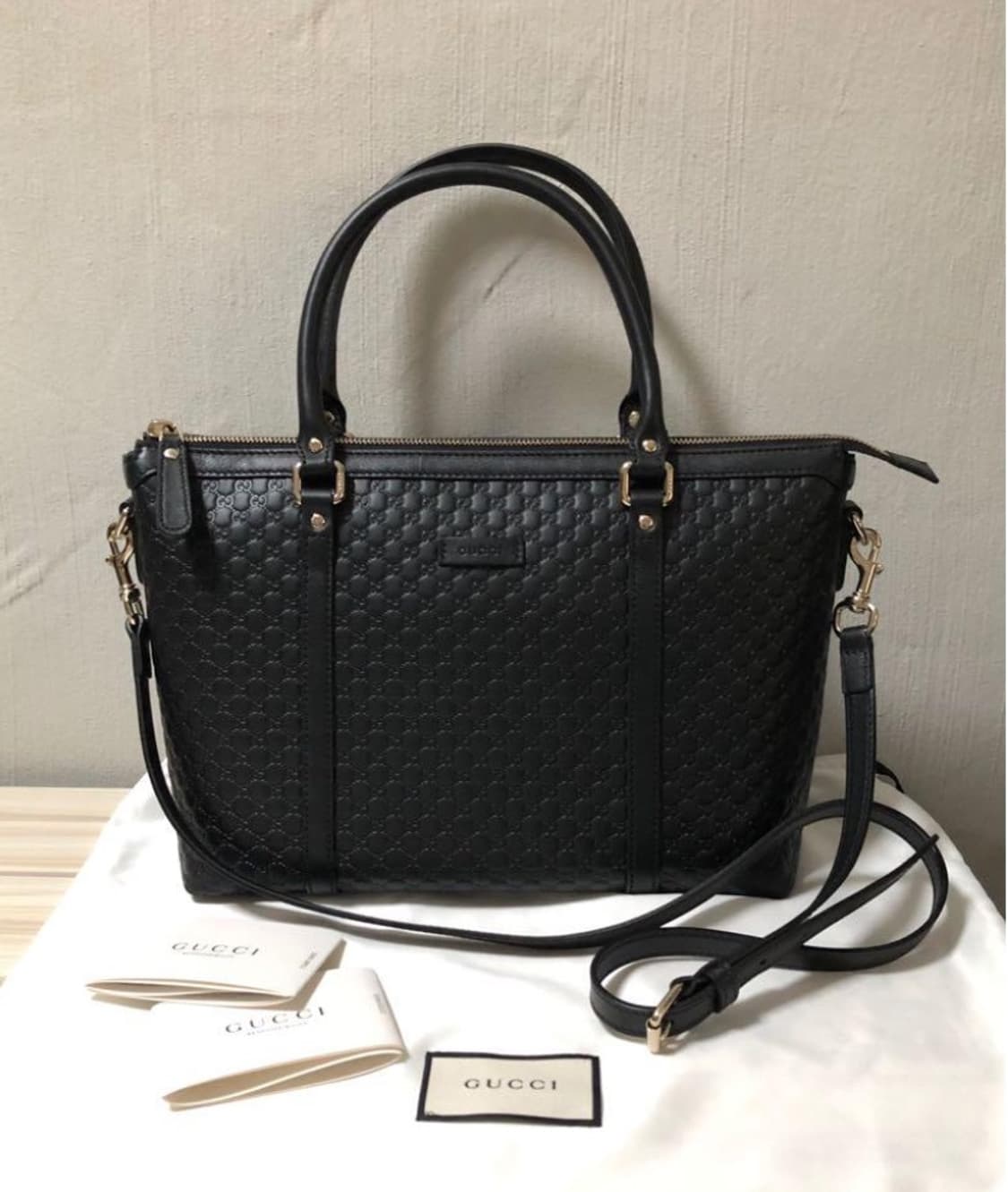 [정품] 구찌 클래식 시그니처 레더 토트백 상품이미지2