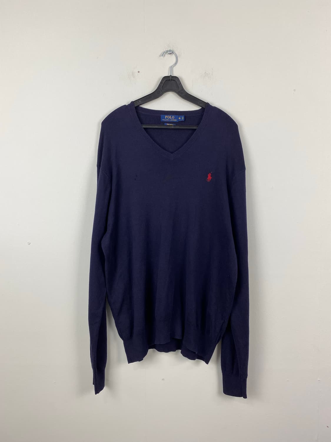 폴로 랄프로렌 피마코튼 네이비 브이넥 니트 XL 상품이미지1