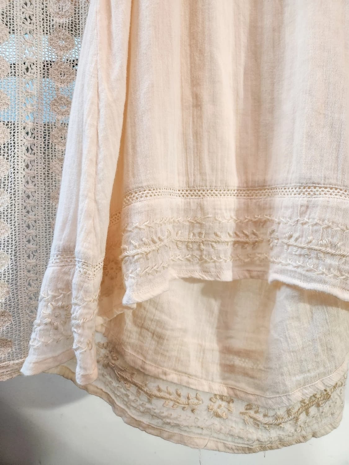 빈티지 ray beams 자수 홀터넥 원피스 블라우스 상품이미지4