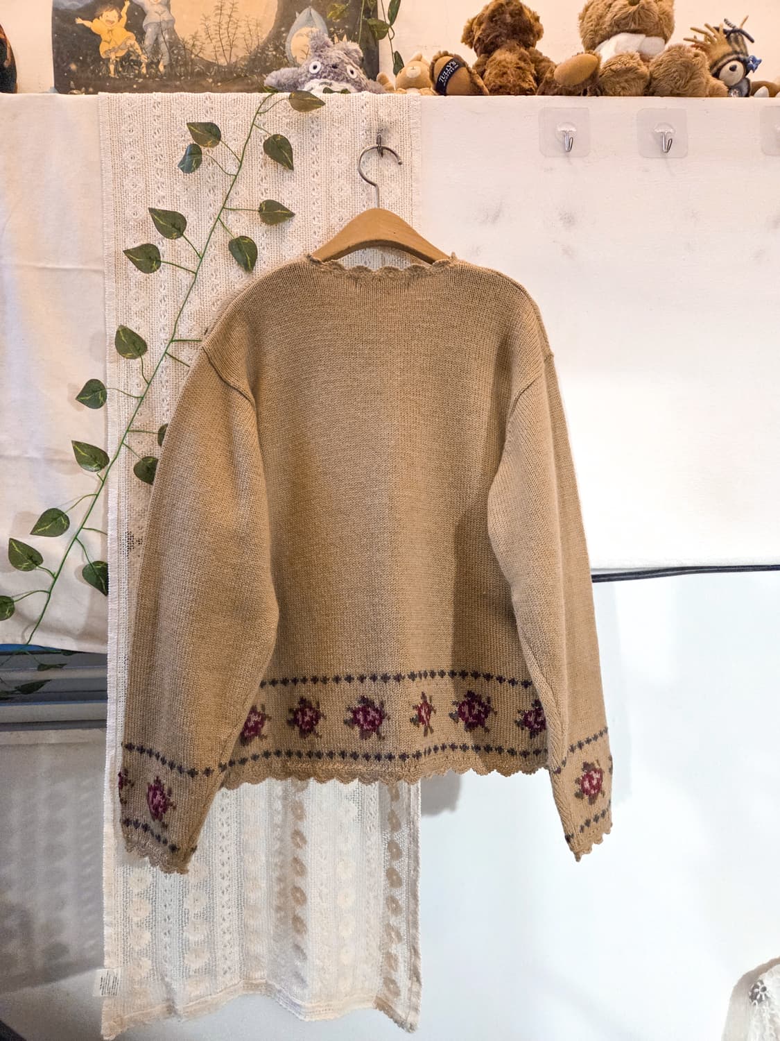 꽃 포인트 울 가디건 상품이미지5