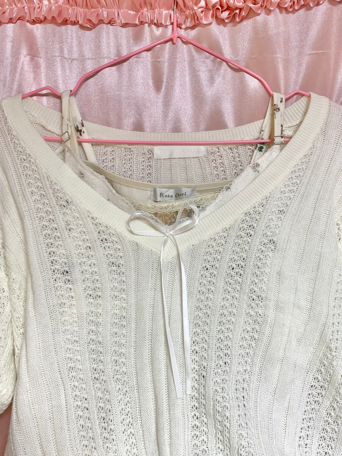 플라워 레이스 끈 원피스 갸루 빈티지 모리 상품이미지3