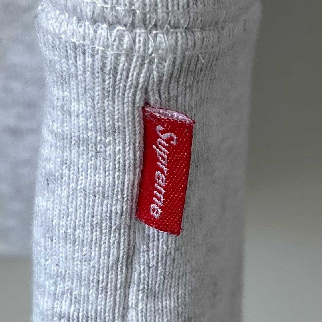 슈프림 센터 로고 스펠아웃 라이트그레이 헤비스웻 후듵 상품이미지6