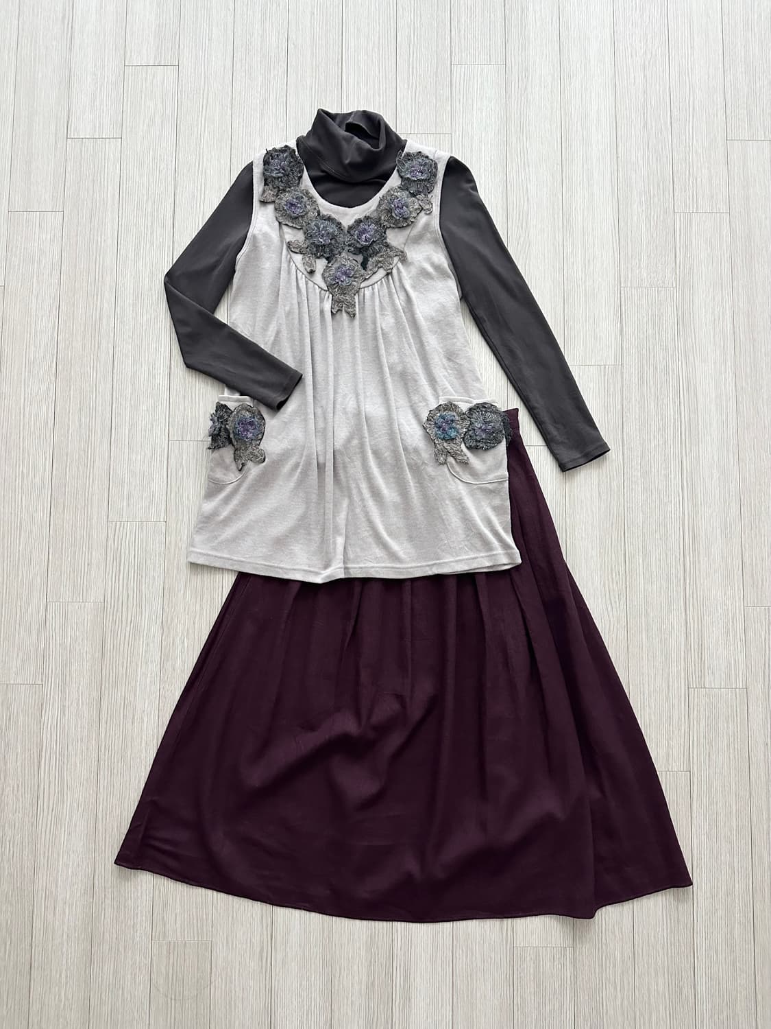 jpn 히피 모리걸 하구미 스즈코 레이어드 코디세트 상품이미지1