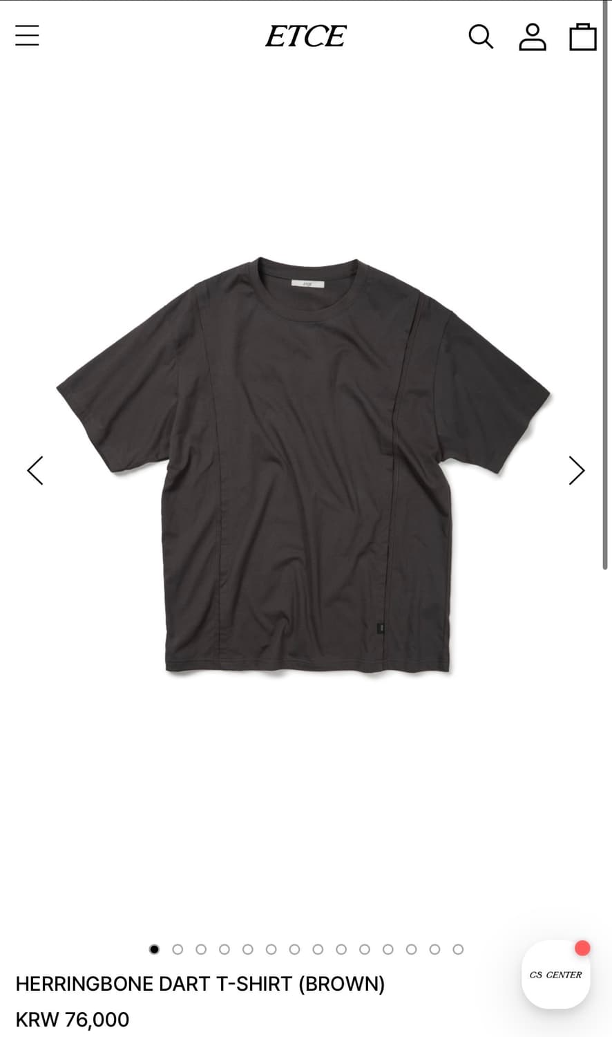 HERRINGBONE DART T-SHIRT (BROWN) 상품이미지1