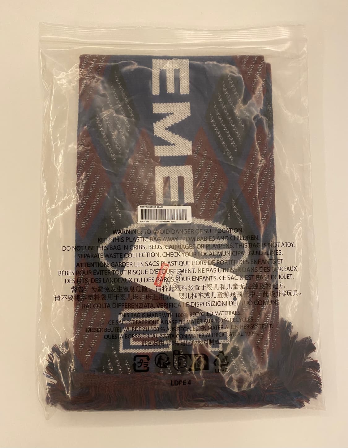 24FW 슈프림 x 마틴로즈 스카프 블루 상품이미지3