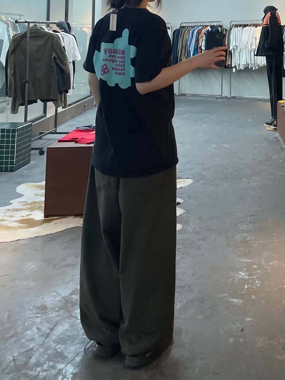 스투시 실루엣 블랙 반팔 H2576 상품이미지1