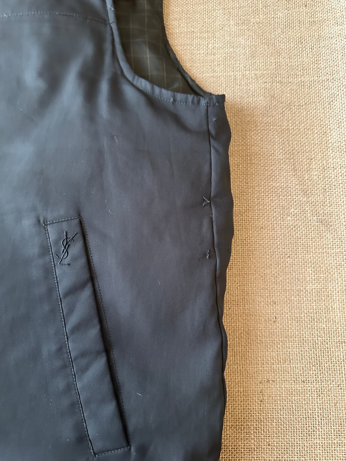 생로랑 남성 리버시블 체크 조끼 영면 100 상품이미지4