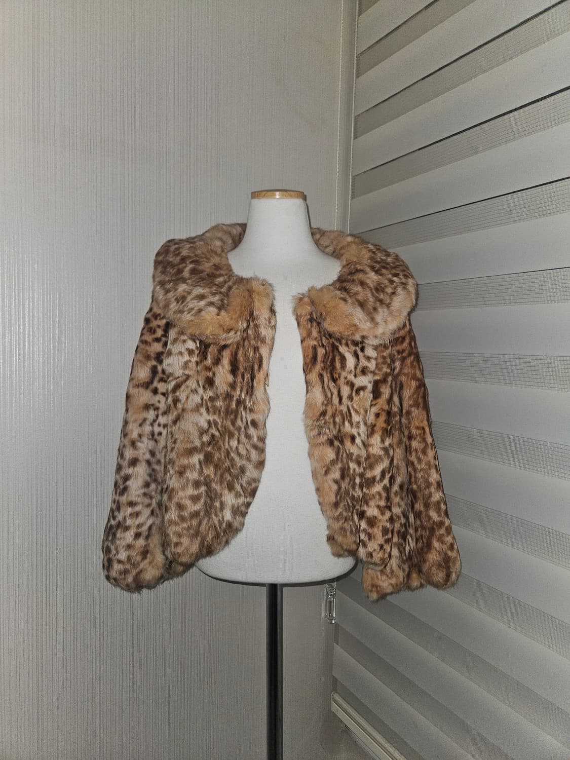 빈티지 래빗퍼 호피 퍼자켓 상품이미지2