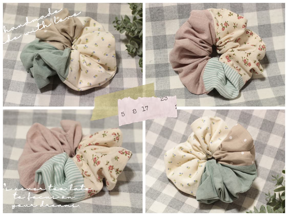 핸드메이드 모리걸 패치워크 스크런치 * 패치슈슈 상품이미지1