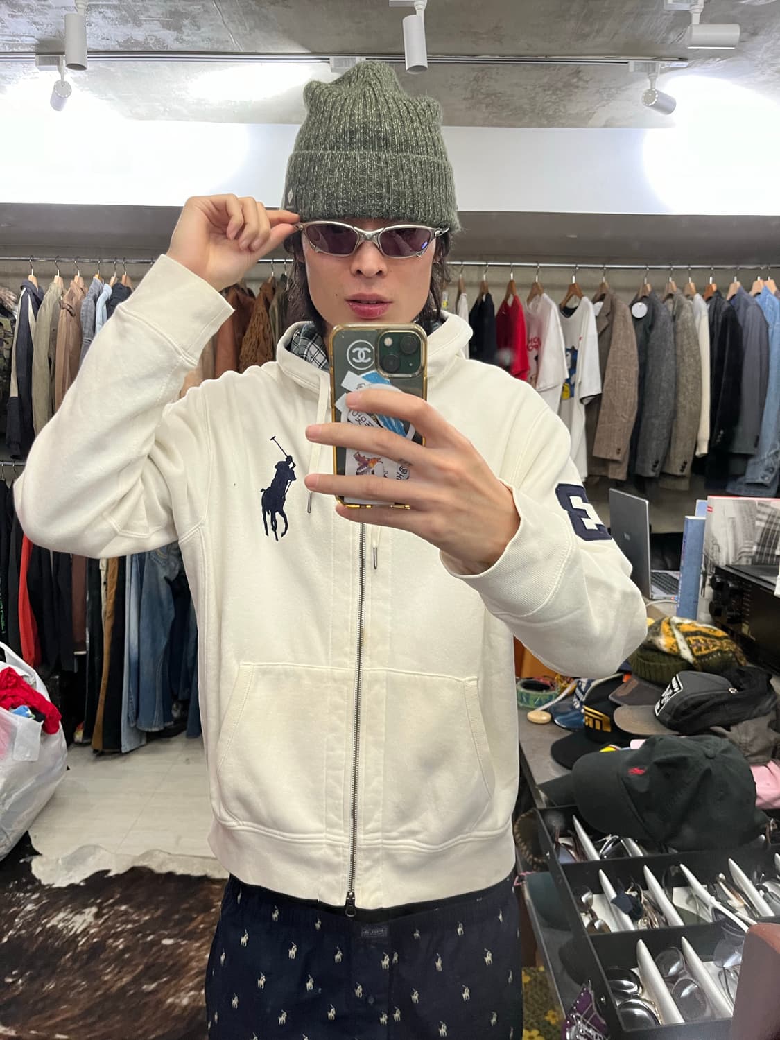 폴로 랄프로렌 빅포니 화이트 후드집업 상품이미지1