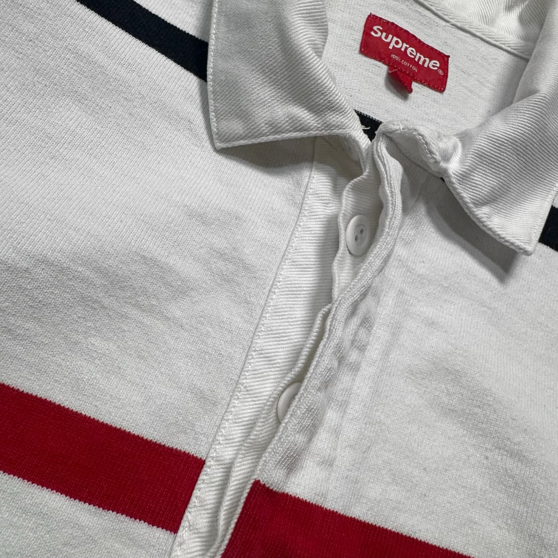 Name : 슈프림 스펠아웃 완장 스트라이프 럭비 카라티 :) 상품이미지4